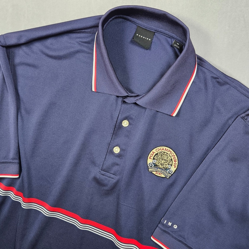 PGA Championship Polo Shirt Mens XL‎ Navy Blue Whistling Straits 2010 Dunning